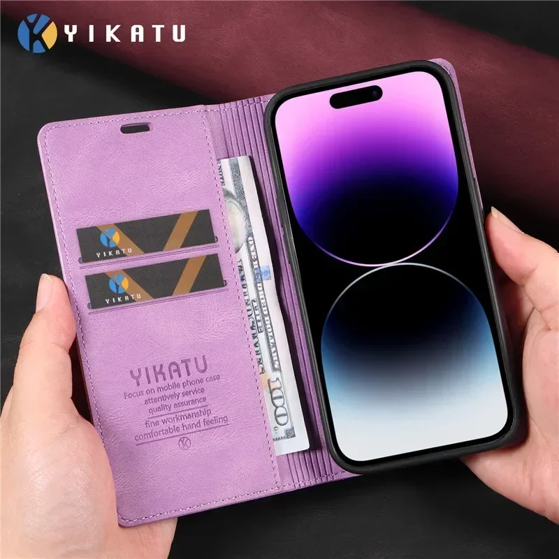 Luxury Leather Wallet Case with Magnetic Flip Cover - Premium Protection