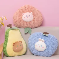 Stuffed Fruit Plush Pillow Avocado Blueberry Peach Throw Pillow Sofa Chair Back Cushion Girl Room Decor Plushies 2