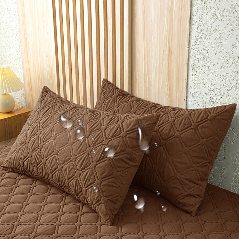 2 Pieces Waterproof Pillowcase Machine Washable Pillow Cover Bedroom Decor Suitable For With Children Just Pillowcase ,No pillow 3
