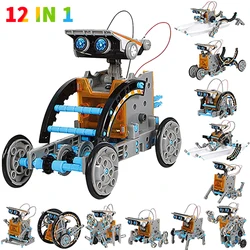 Kit de robots solares 12 en 1 para niños, juguete para Aprendizaje de Educación Temprana, tecnología de coche alimentado por energía Solar, montaje de tortuga, ciencia