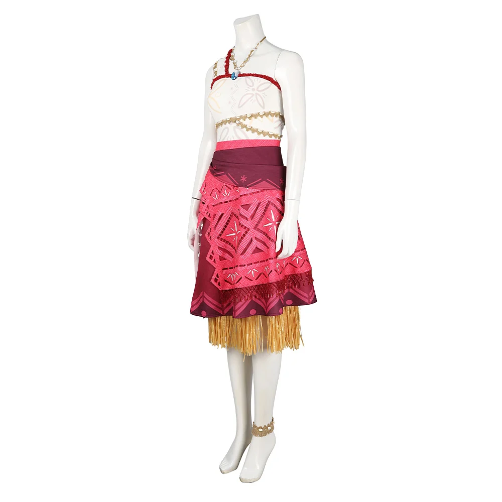 女性モアナコスプレベストスカート女性のための大人の衣装ネックレス  