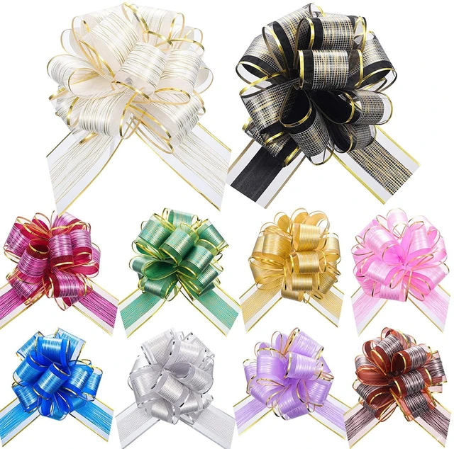 60 Pieces Pull Bows for Gift Wrapping Wedding Gift Wrap Ribbon Pull Bows Red