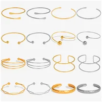 1pc Classic Stainless Steel Brief Metal Texture Bangle Terror Eyes Metallic Ball Opening Adjustable Bangles For Women Gift 1