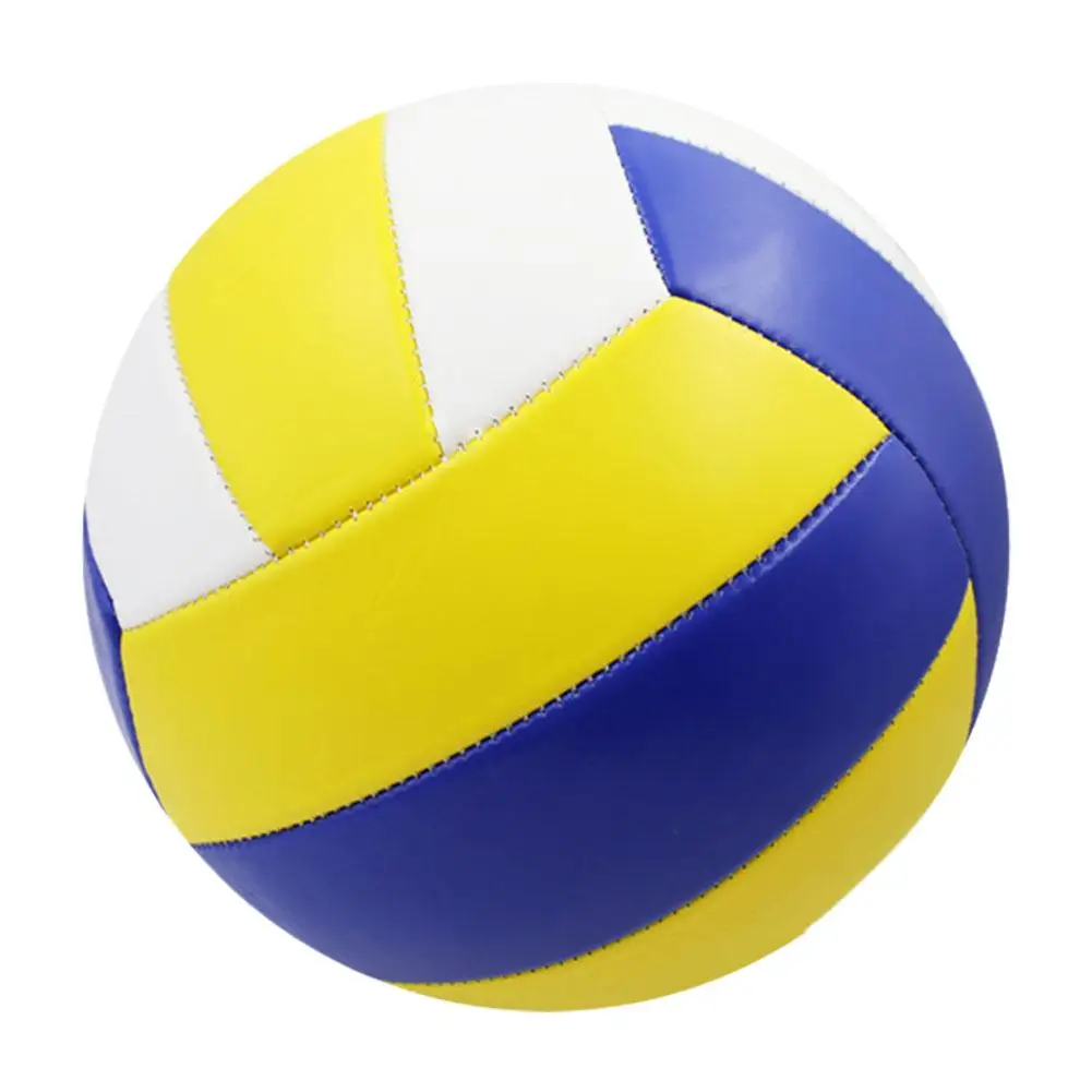 Size 5 Standard Volleyball Blue White Yellow PU Soft Volleyball Inflatable Beach Practice Inside Outdoor Ball School Waterp P0K9