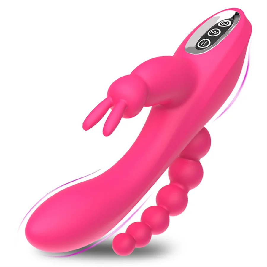 Dual Vibration G Spot Dildo Rabbit Vibrator Silicone Vibrator Clitoris Vagina Anal Massager Adult Product Sex Toys For Women 1