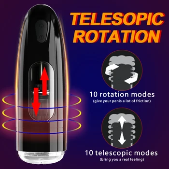 10*10 Speeds Male Masturbator Automatic Telesopic & Rotation Masturbation Cup Vagina Pocket Pussy Masturbators Sex toys for men 2