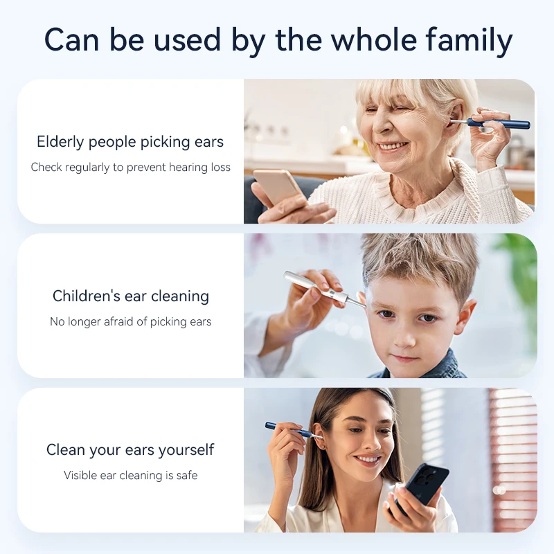 Tweezers Ear Wax Removal Tool Camera With 12 Megapixel Otoscope 3-in-1 Visual Earwax Cleaning Kit WiFi_voghion.com