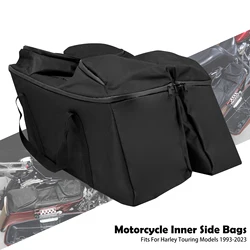 Motorcycle Hard Saddlebag Luggage Liner Tour Pack Soft Tool Saddle Bags Black For Harley Touring 1993-2023 Electra Glide FLHX