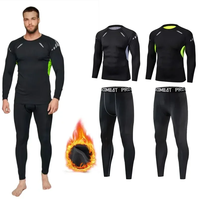 Large size Men Winter Thermal Long Johns Warm fit Sport Set Fleece Long Johns Sets Underwear Legging Set Male Winter Clothing 2023 men’s brazilian football t shirt short sleeve shorts 2 piece sets casual outfit fashion jogging suits outdoor clothing male