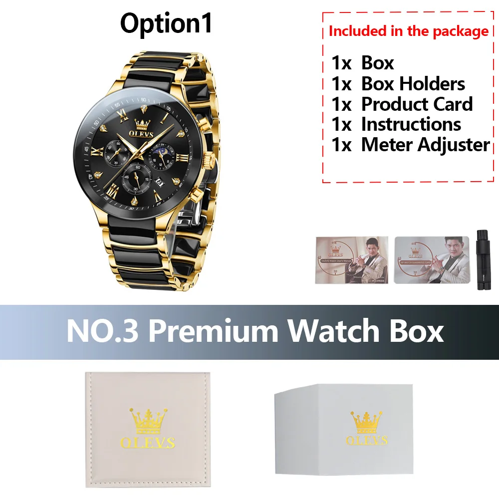 ساعات OLEVS الفاخرة للرجال من الفولاذ المقاوم للصد...