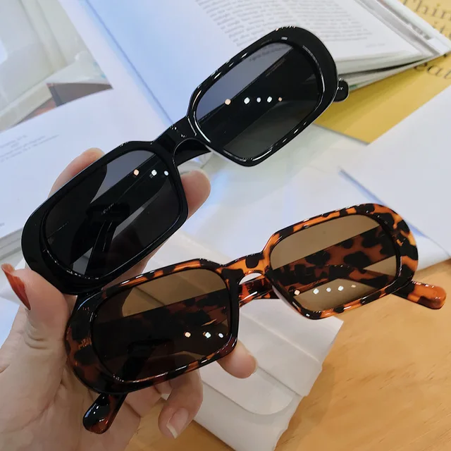 2023 Mode quadratische Sonnenbrille Frauen Vintage Kette Dekoration coole Sonnenbrille  Damen lässig Mädchen Brillen uv400 lentes de sol - AliExpress