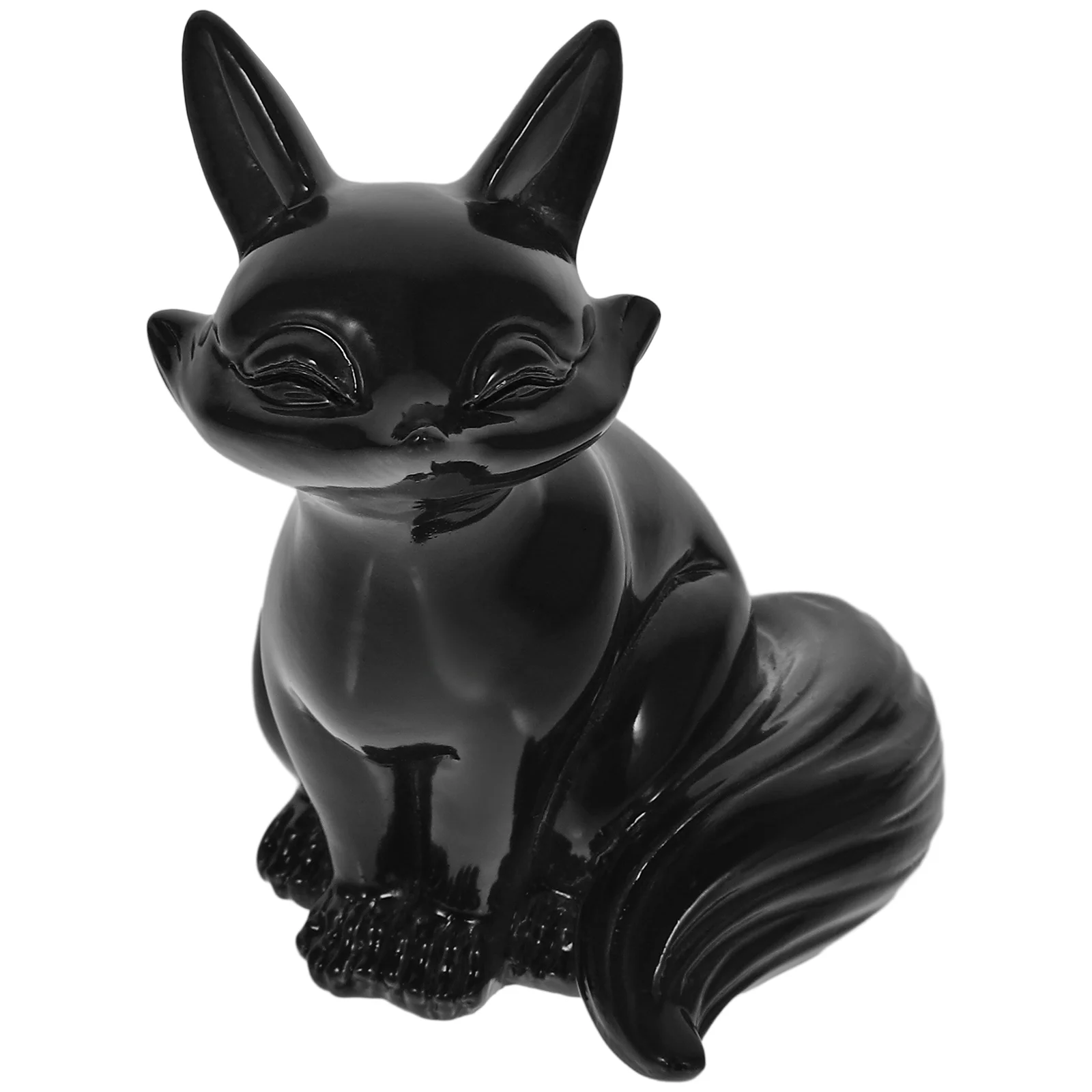 

Tea Ceremony Pet Ornaments Cartoon Resin Animal Adornment Exquisite Fox-shape Statue Decor