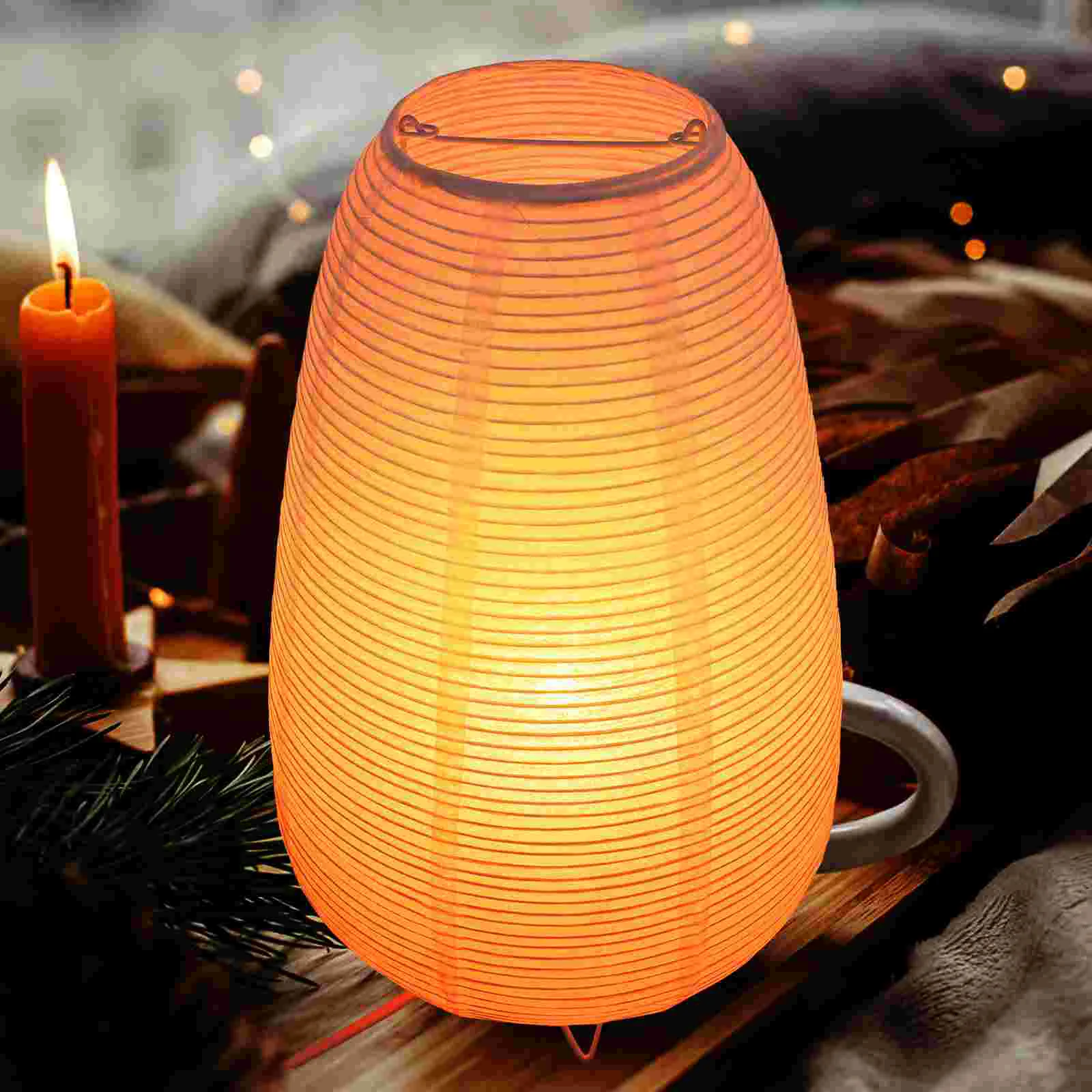 

Paper Lantern Desk Lamp Light Night Bedroom Table Nightstand Bedside Nightlight
