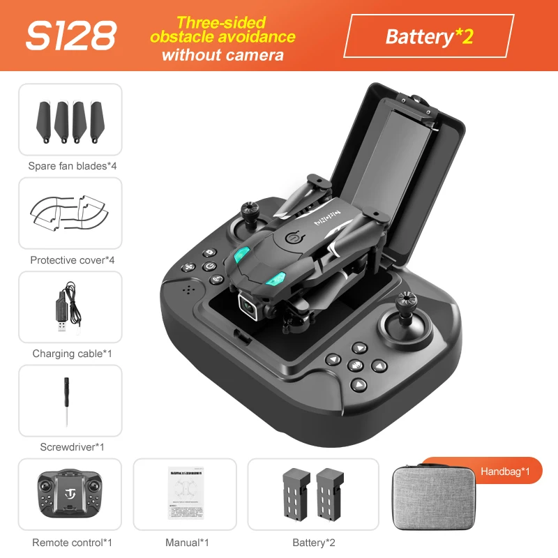 hunters 2.4 ghz rc 6 axis gyro quadcopter S128 Mini Drone 4K HD Dual-camera Aerial Camera Quadcopter Fixed-height Three-sided Obstacle Avoidance Remote Control Aircraft aerocraft drone 6ch remote control quadcopter RC Quadcopter