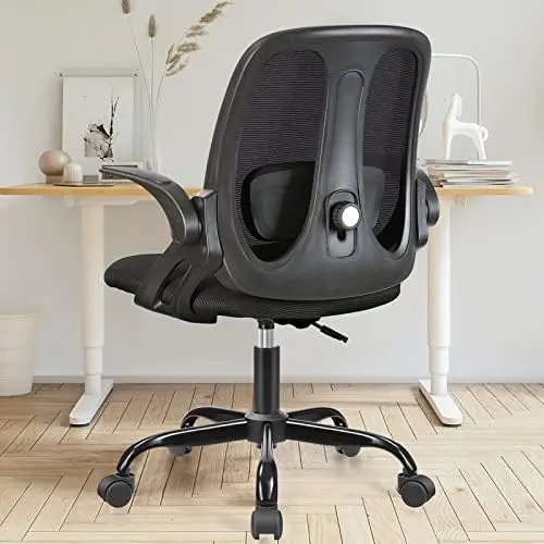 

Chair, Ergonomic Computer Desk Chair with 2D Lumbar Support and Flip-up Arms, Swivel Breathable Mesh Task Chair with Adjustable