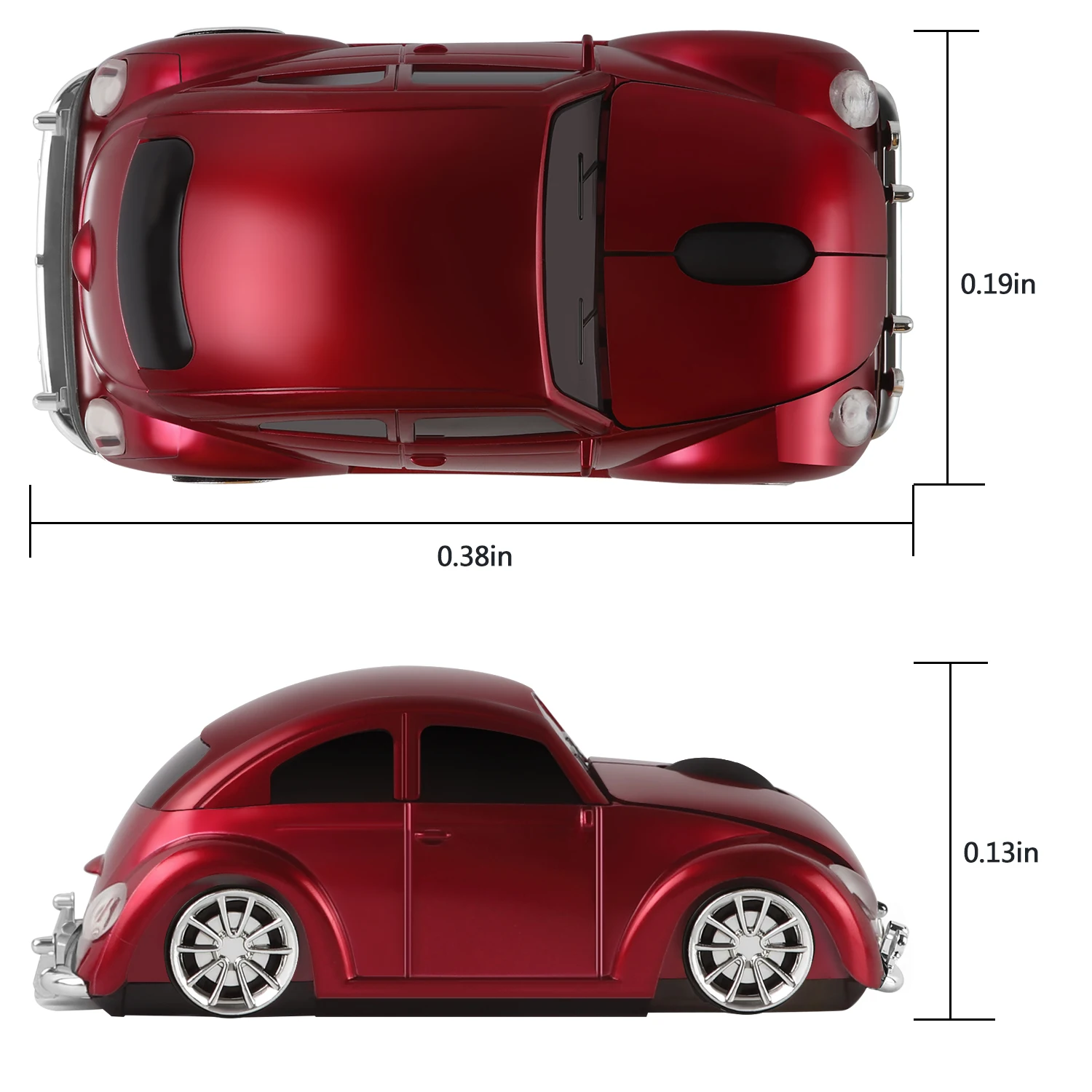 귀여운 VW 비틀 자동차 모양 무선 마우스 2.4G 1600 DPI 3D 인체공학적..
