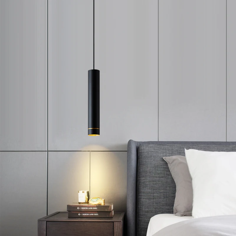 Cylindrical Led Pendant Lights For Dining Table Lighting Nordic Minimalist Bar Front Desk Long