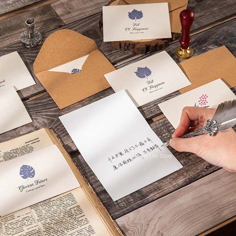 2025 Mother's Day Greeting Card Birthday Gratitude Blessing Card Small Holiday Business Kraft Paper Message Card Envelope