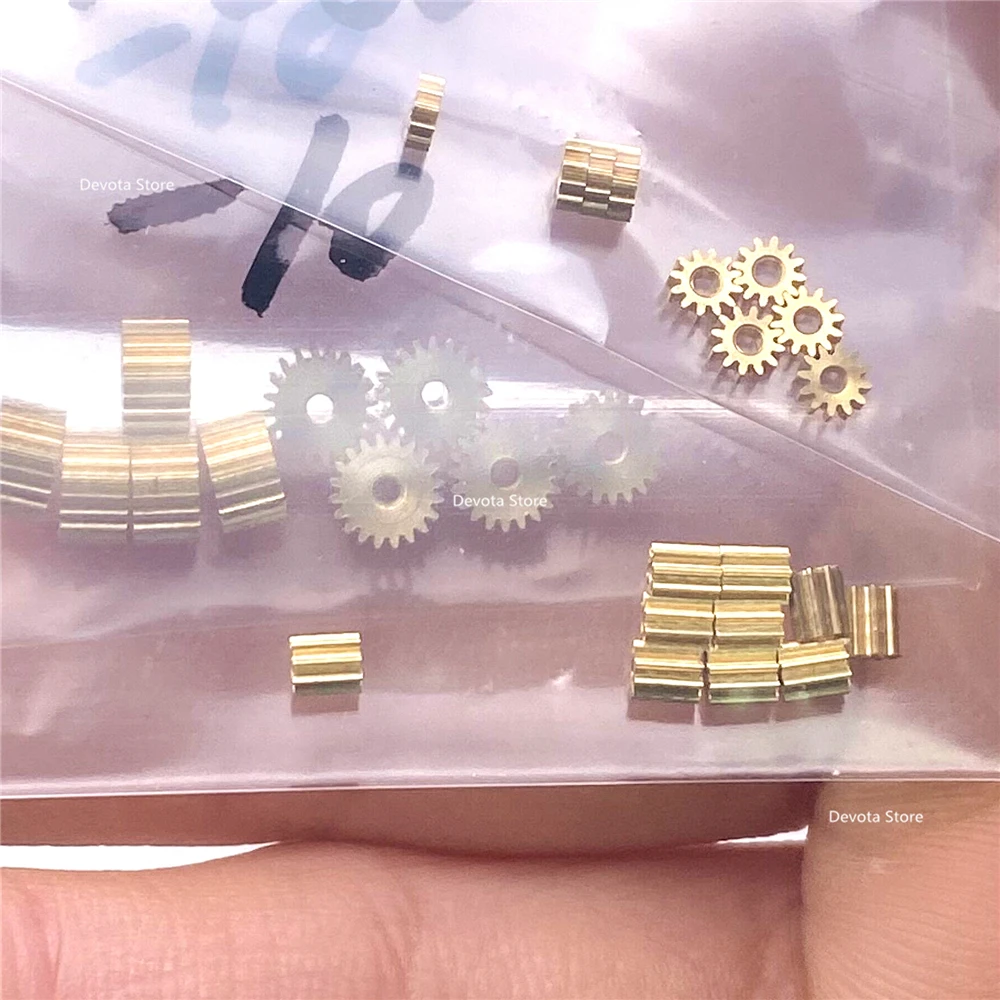 Motor Gear Transmission Gear 0.2M 0.8/1/2mm Brass Spur Gears 10/12/15/20/30/40 Teeth DIY Miniature Models