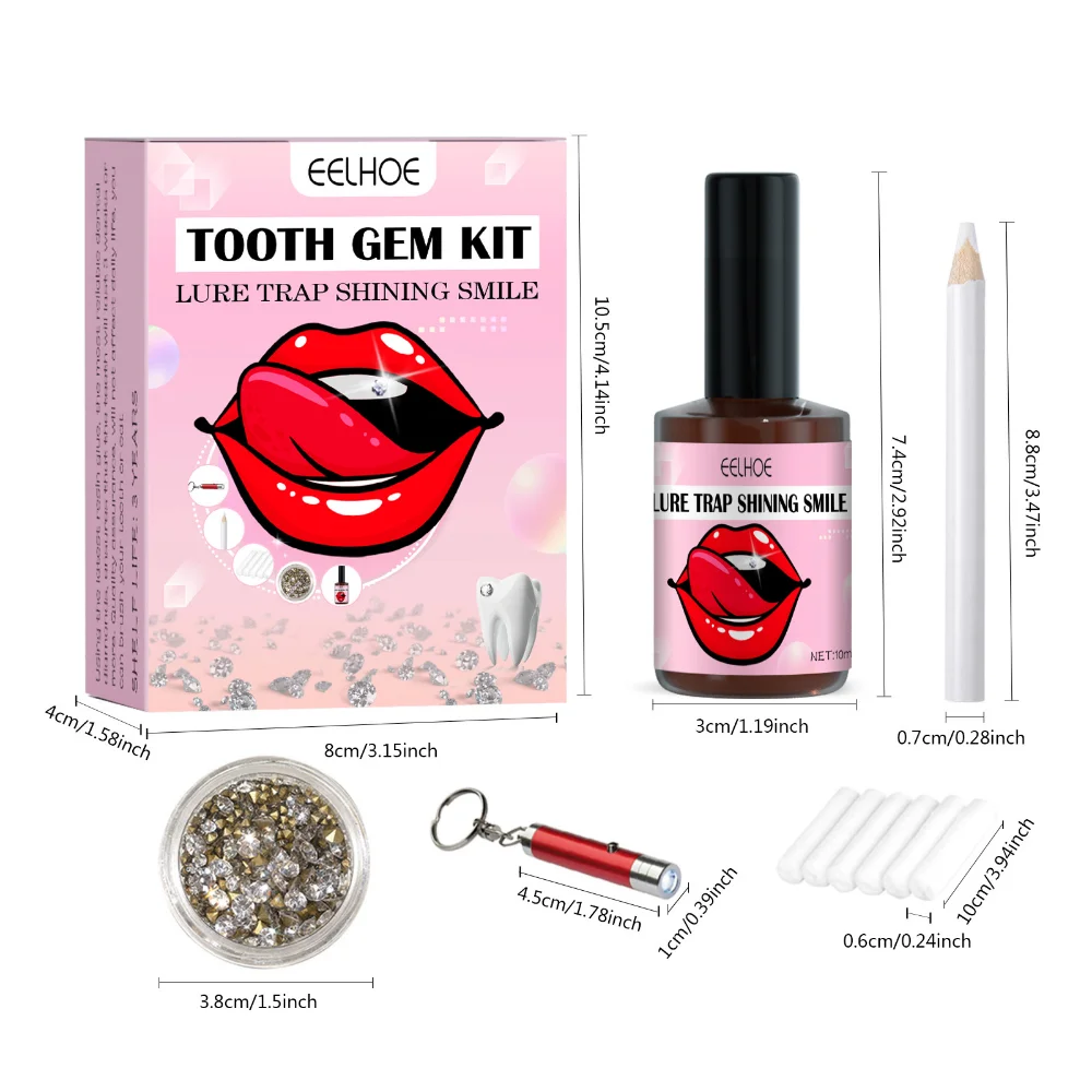 Tooth Gem Set Easy To Remove Beautiful White Tooth Jewelry Sturdy Reliable  Jewelry Bonding Gel Dental