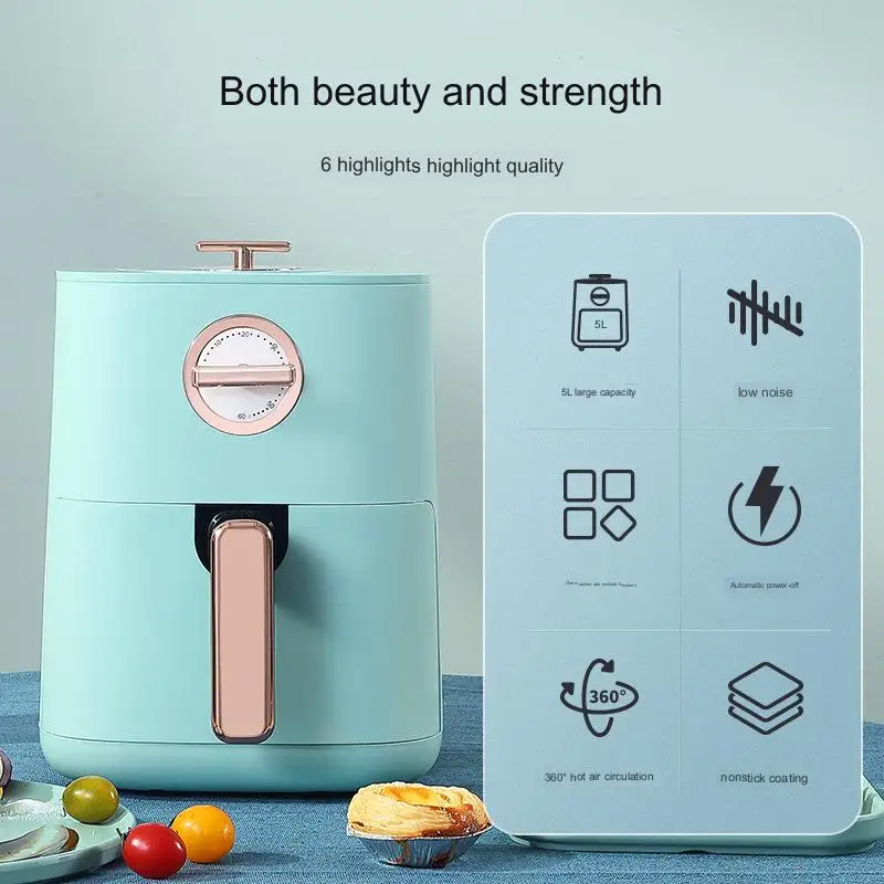 Large capacity air fryer household multi-functional electric fryer intelligent smokeless electric oven