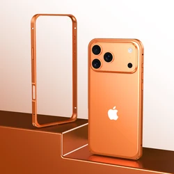 Premium Alloy Armor Shockproof Metal Frame Bumper Case with Hollow Heat Dissipation - iPhone 17 Pro (Orange)