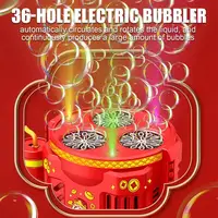 Firework Bubble Blower Party Atmosphere Bubble Maker Flashlight Design Electric Fire Work Bubble Machine 36 Hole Bubble Blower 1