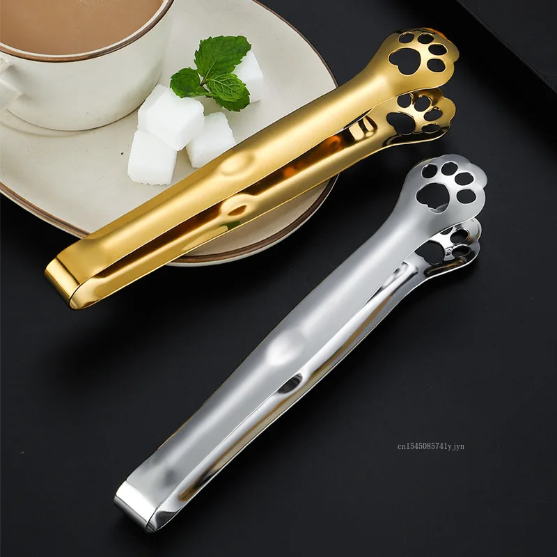 New Cat's Claw Ice Clip 304 Stainless Steel Barbecue Food Tong Non-Slip Cooking Clip Salad Steak Bread Ice Sugar Cube Tongs