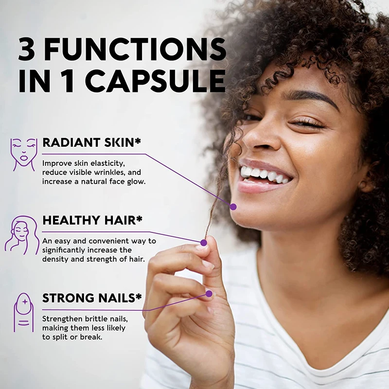 Collagen Supplements Balincer with Biotin + Collagen + Keratin Supplement for Hair Skin Nail Health Non-GMO 120 Capsules