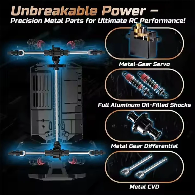 Voiture RC Brushless 80km/h 2 Batteries - Vitesse et Puissance