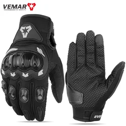Unisex Full Finger Touch Screen Summer Racing Gloves - M to XXL - XXL (Black)