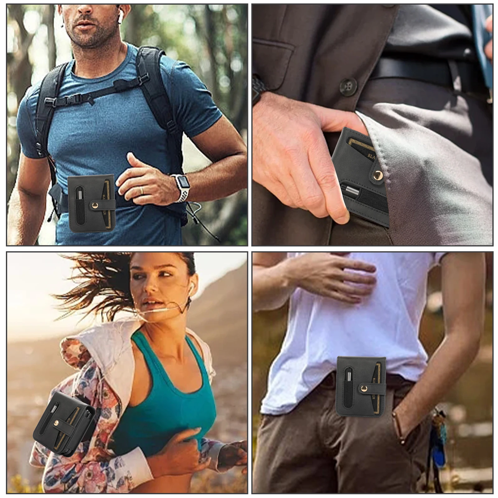 For Samsung Galaxy Z Flip 5 Case Luxury PU Leather Magnetic Wallet Card Bag Belt Clip With Pen Folded Shockproof Hard Back Cover