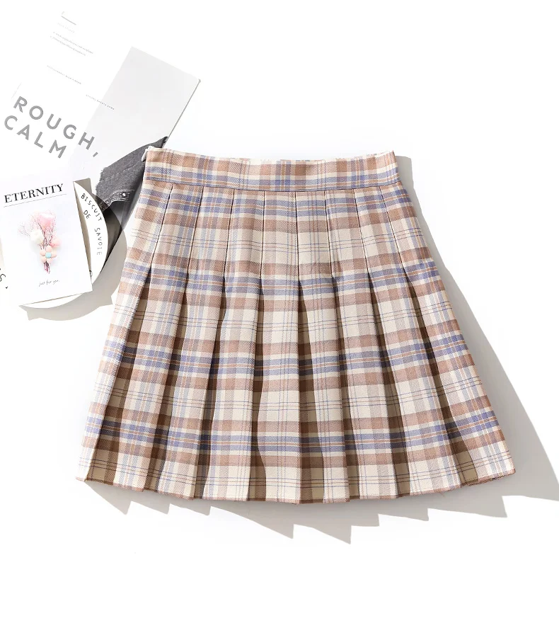 Skirts Fall Clothes 2024 Women Skort Korean Style Harajuku Fashion Girls Falda Short De Mujer High Waist Plaid Pleated Skirt