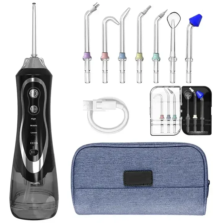 

New Electric Water Flosser With 7 Nozzles Rechargeable IPX7 Floss Irrigator Teeth Whiting Oral Irrigator With Storage Bag