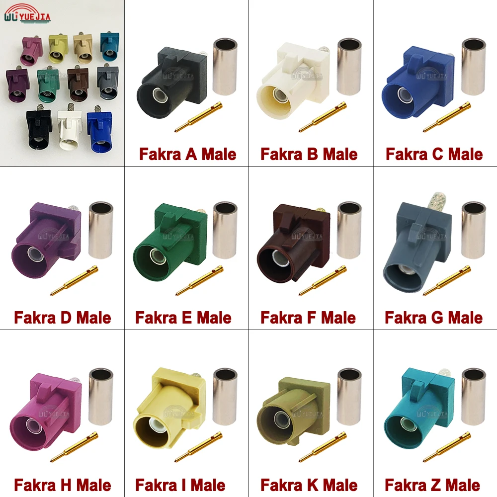 

Fakra ABCDEFGHIKZ Male Plug Crimp Connector Car Radio FM GPS Antenna Fakra Adapter for RG316 RG174 Pigtail Cable Fast Shipping