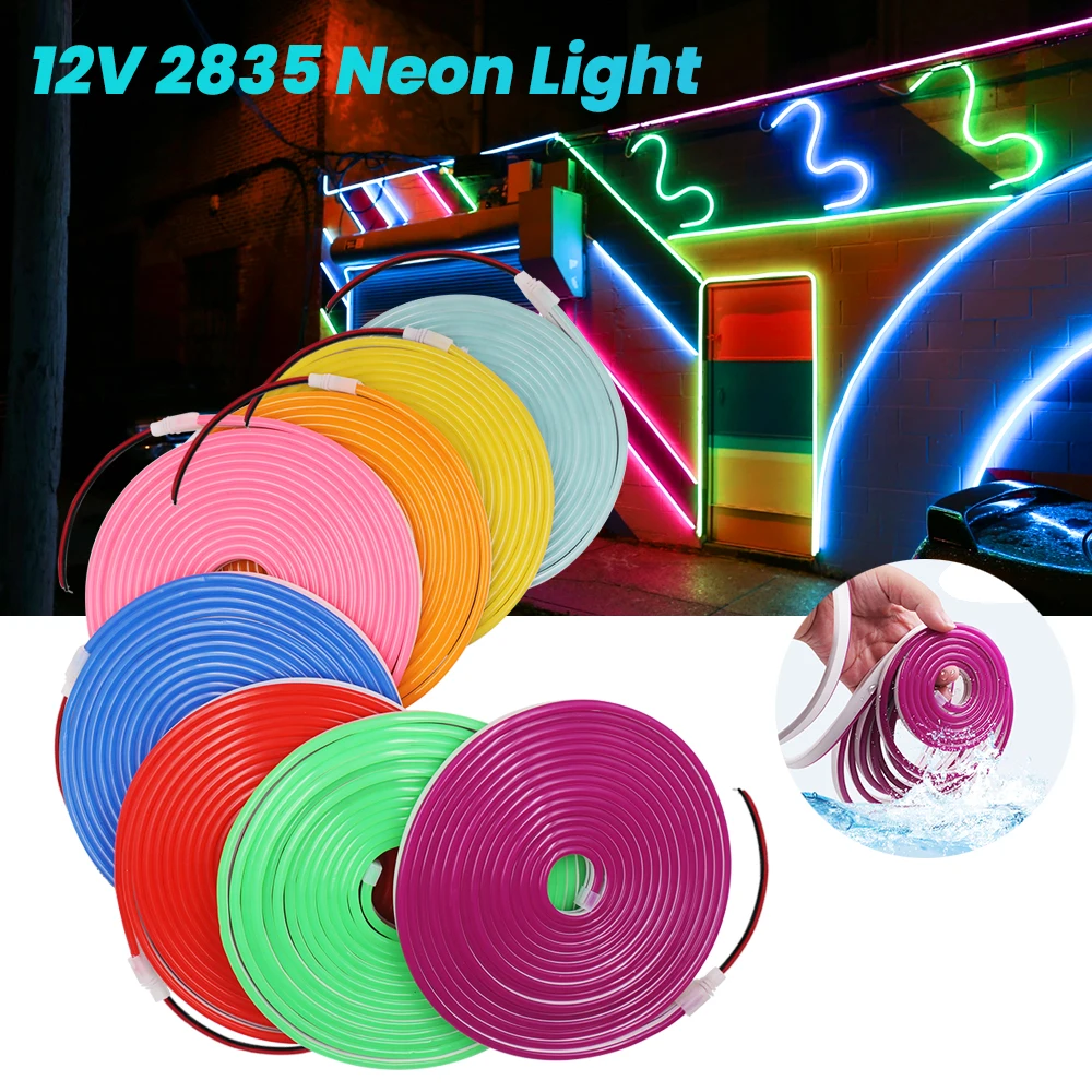 

Led 2835 Flexible Silicone Neon Light 12V 6X12MM Waterproof Outdoor Decor Neon Soft Light Strip 1m 2m 3m 5m for Holiday Decor