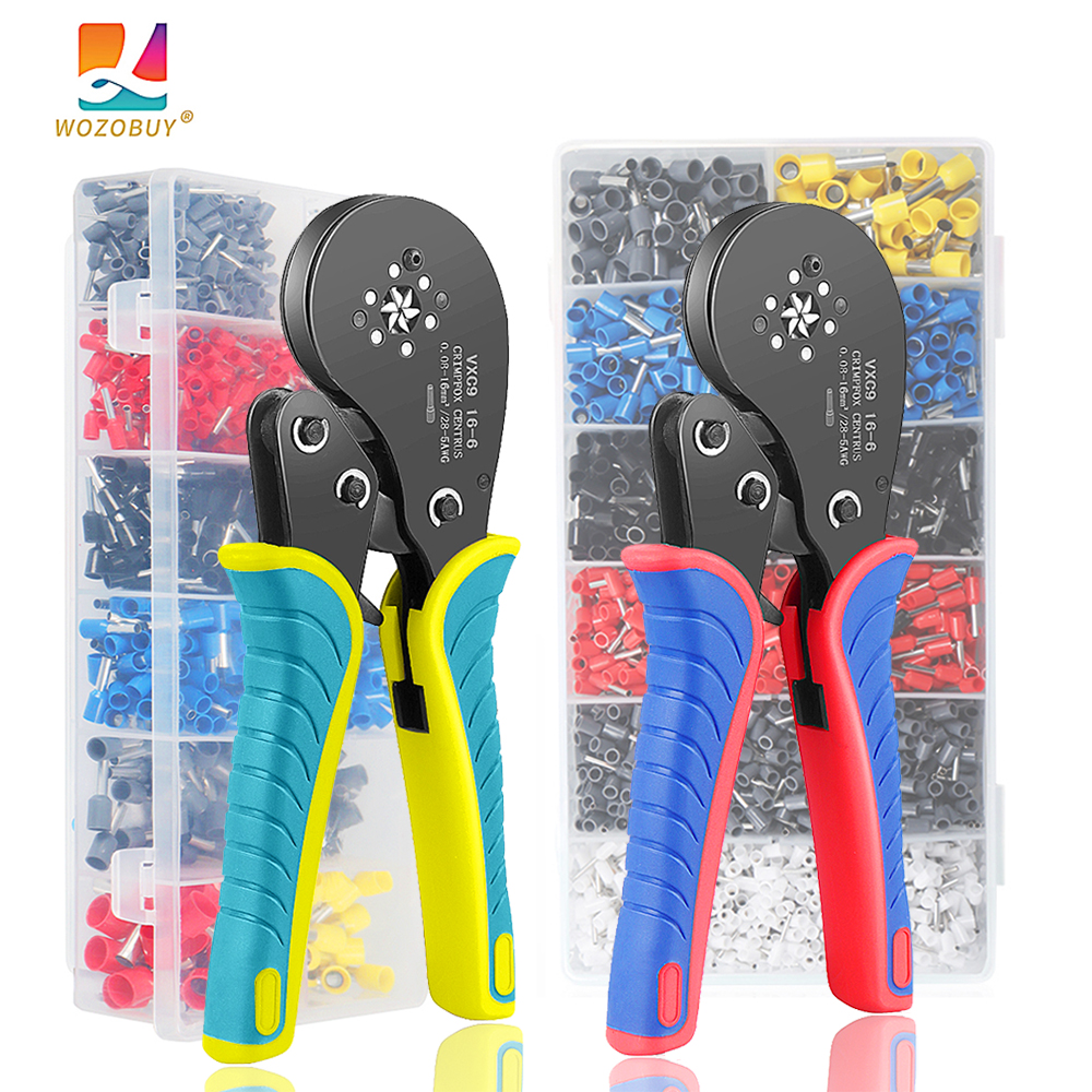 0.08-16mmÂ² 16-6 Tubular Terminal Crimping Tools Mini Pliers Crimping of Large Size Terminals Precision Electrical Clamps Set