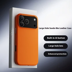Luxury Shockproof Leather PU Silicone Border Phone Case - Elegant and Durable Back Cover - iPhone Air (Orange)