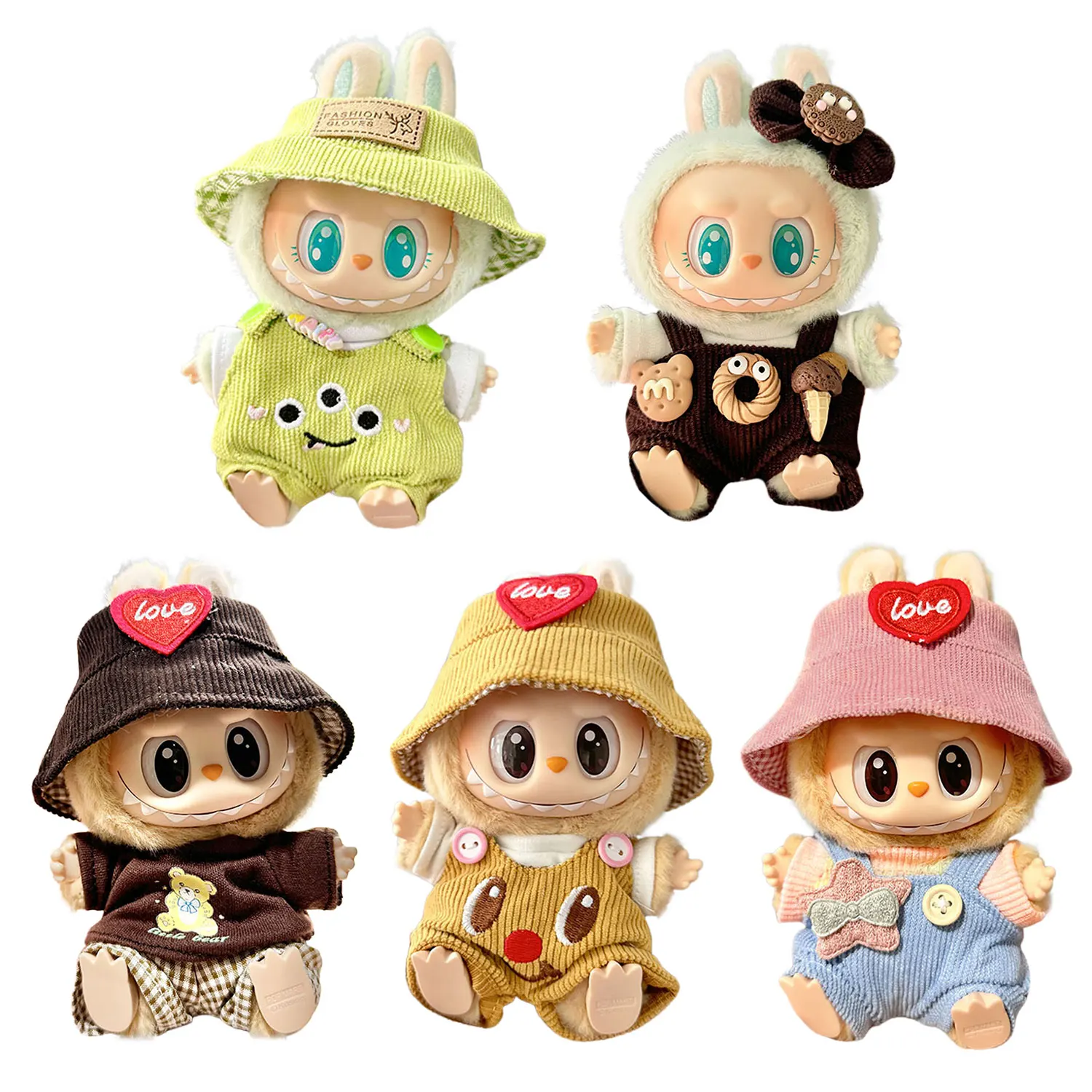 17cm Doll Clothes Compatitable with Labubu,6.7 Inches Cute Doll Clothes Suitable for Labubu Dolls Accessories, Dress Up