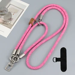 Adjustable Detachable Phone Lanyard with Card Clip - Universal Outdoor Crossbody Neck Strap - Other (Pink)