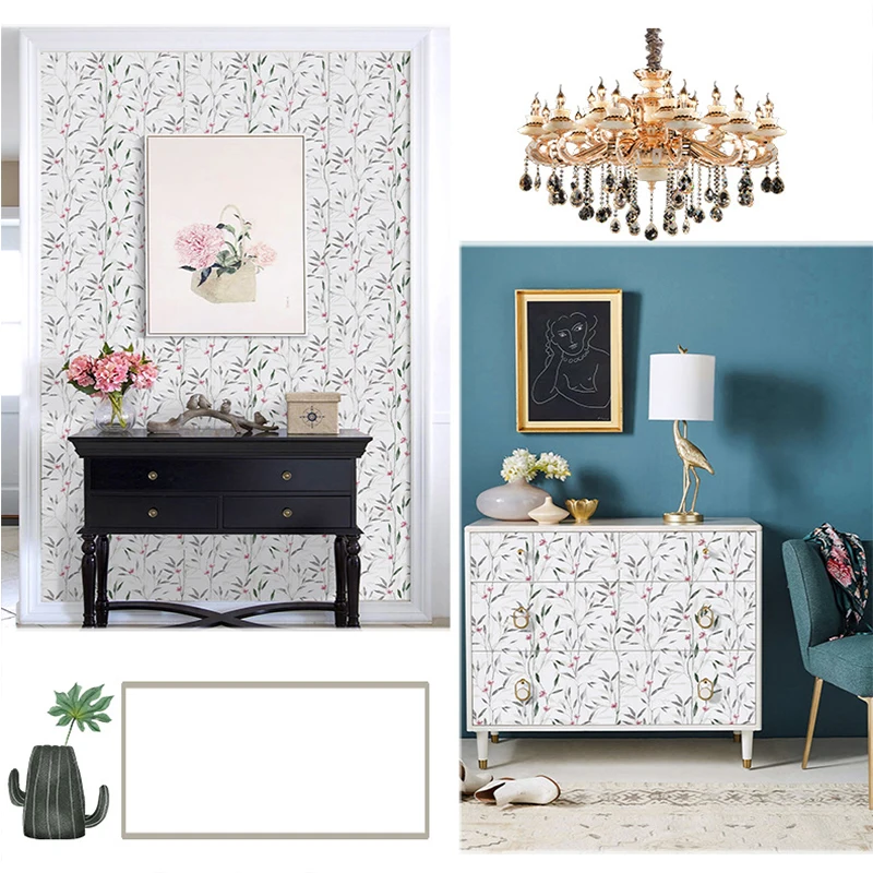 Floral Leaf Peel & Stick Waterproof Wallpaper