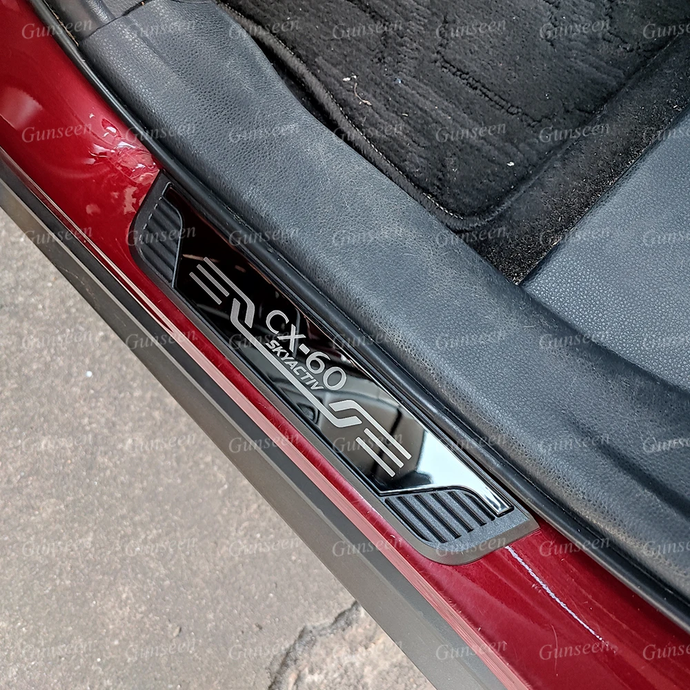 Voor Mazda CX-60 CX60 2023 2024 2022 Dorpellijst Welkomstpedaalbeschermer Kick Roestvrijstalen autostyling (ZWART 4ST