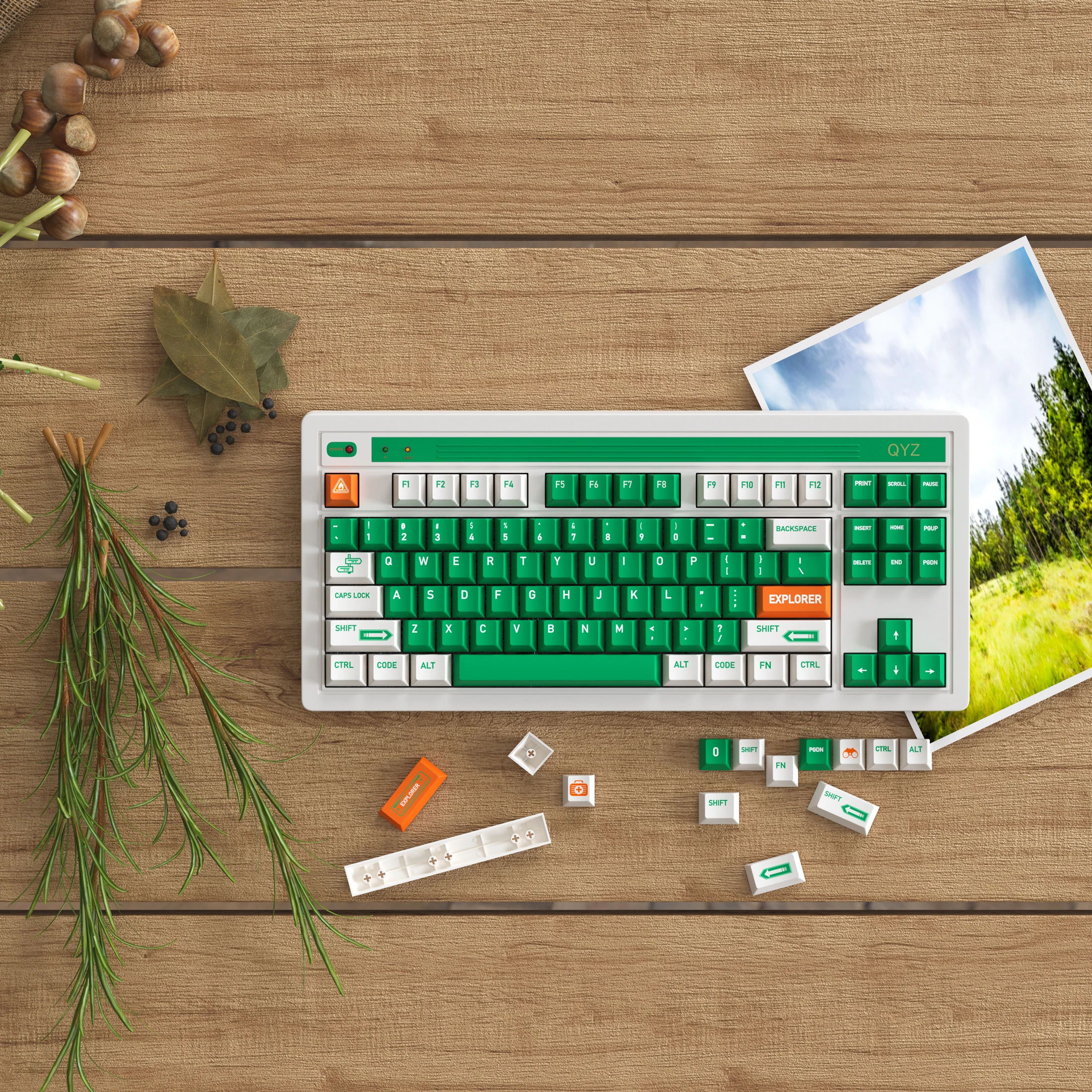 

cherry profile keycaps 134 pbt keys Forest adventure theme For MX Switches Mechanical Keyboard