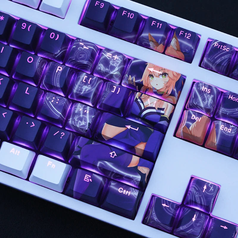 Desenhos Animados Anime Gaming Keycaps Pbt Dye Subbed Keycaps Perfil Oem Keycap Retroiluminado Destino Grande Ordem Fgo Tamamo no Mae Conjunto - Imagem 2