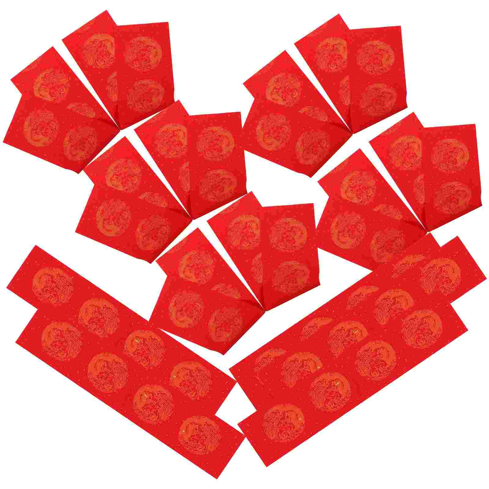 

5 Sets Couplet Paper Red Rice Quarto Calligraphy Blank Spring Festival Writing Chinese Character