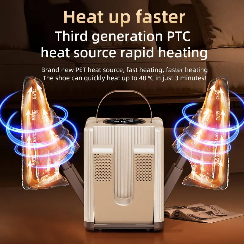 Electric Shoes Dryer 6 Arms Portable Foldable Telescopic Smart Heater Deodorizer Dehumidifier Shoe Drying Machine Foot Warmer - Image 5