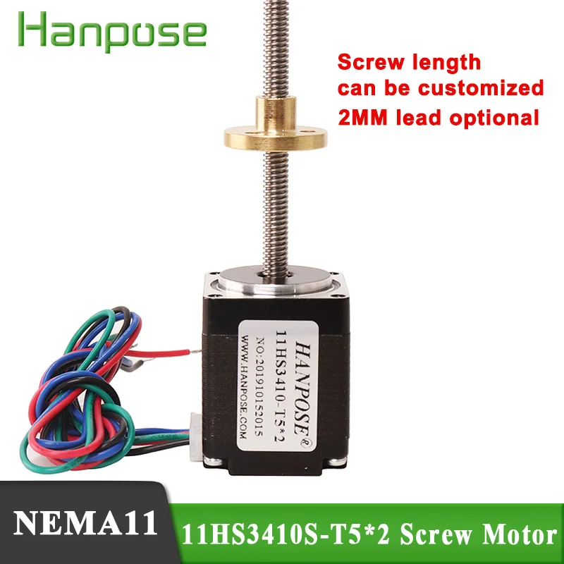 Hanpose-motor Deslizante Nema11 para Impressora 3d 50300 mm 1.0a 0.1n. cm 28 Parafuso Linear Parte 11hs3410-t5x2