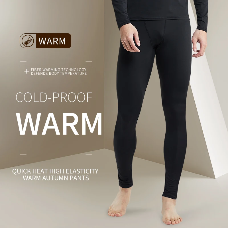 Warm Pants for Men Plush Thickened Autumn Winter High Elasticity Tight Fitting Sports Bottoms