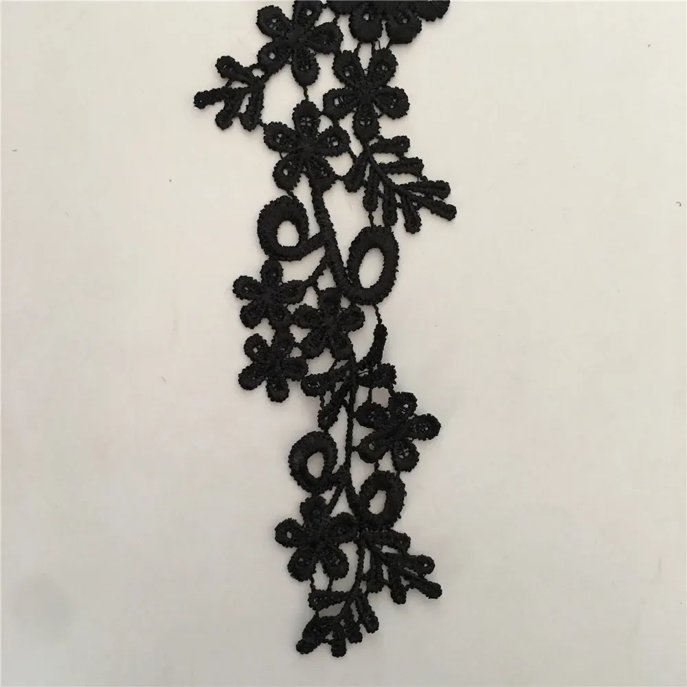 Black Lace Hollow Flower Collar Sewing Appliqu&eacute; Neckline Embroidery Fabric DIY Decoration Clothing Accessories Scrapbooking lace fabric lace garment accessories lace sewing supplies lace decoration lace accessories lace sewing accessories clothing accessories clothing craft accessories
