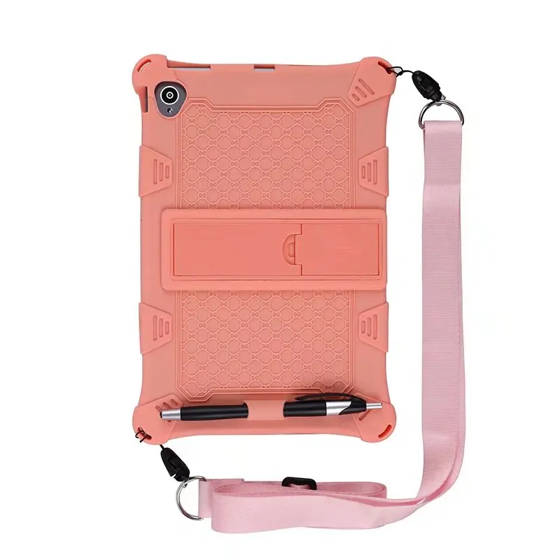 Children's Vintage Texture Tablet Cover with Shoulder Strap & Pen Holder